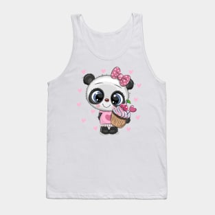 Cute panda with cupcake Tank Top